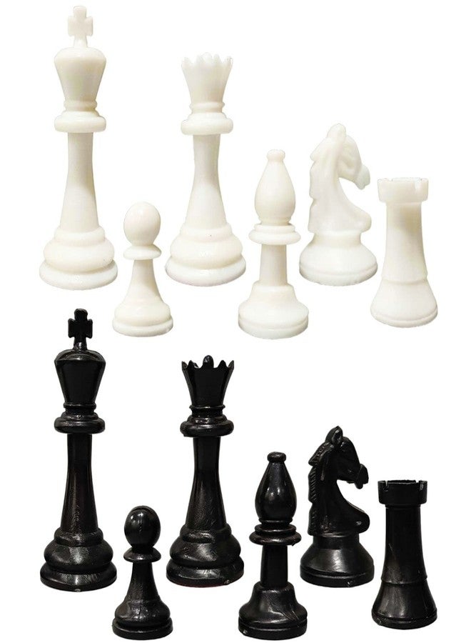 STAZIE | Triple Weighted Tournament Chess Pieces Set | Large Sized Chess Coins with Lint Pad | Complete Set of 32 |Black & White Chessmen Without Mat - Image 3
